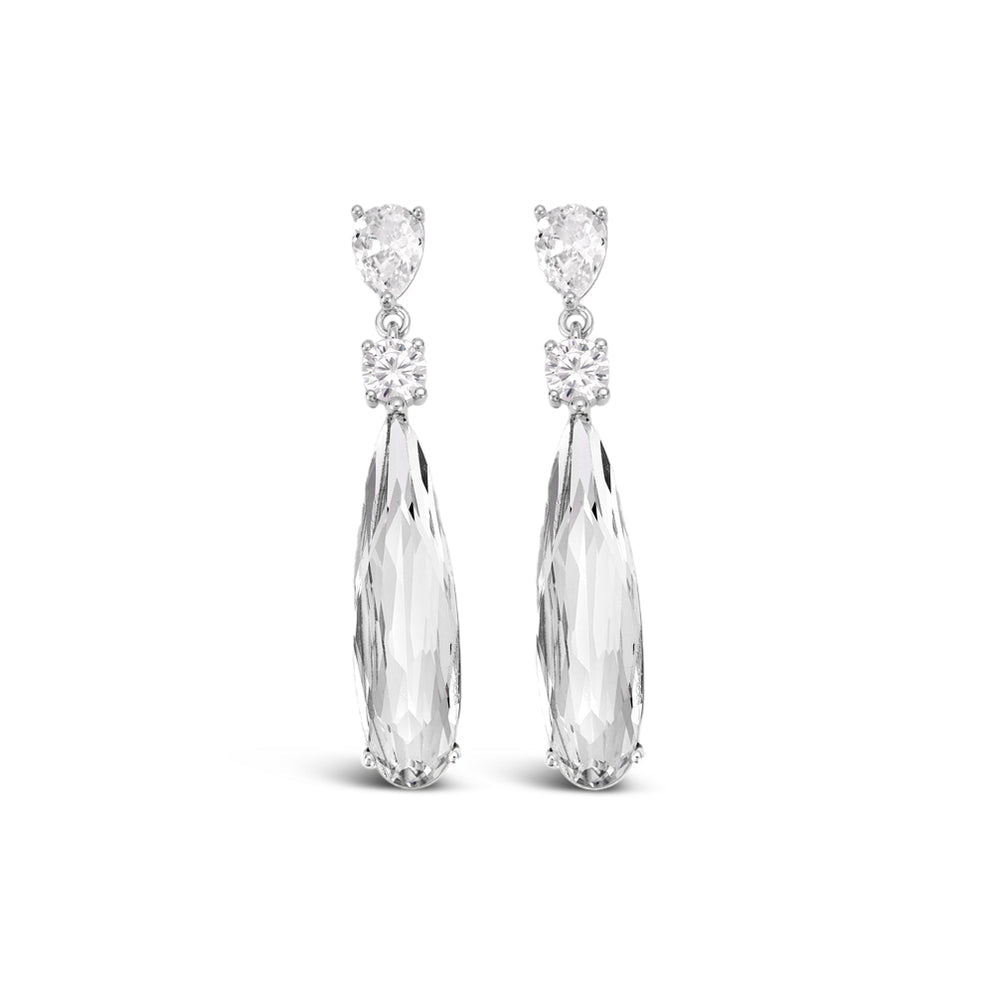 Silver & Crystal Drop Earrings