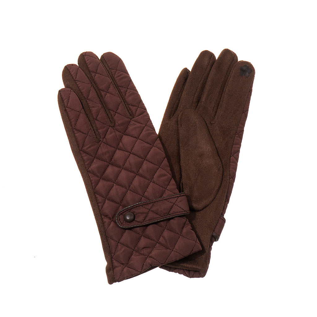 Cocoa Brown Quilted Gloves