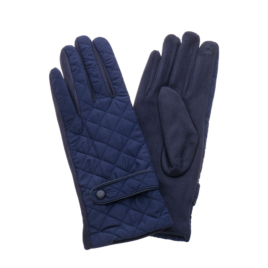Navy Quilted Gloves