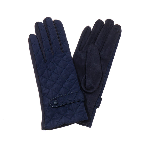 Navy Quilted Gloves