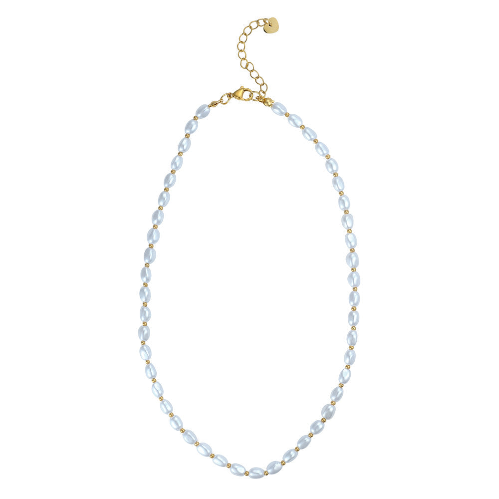 Pearl & Gold Single Strand Necklace
