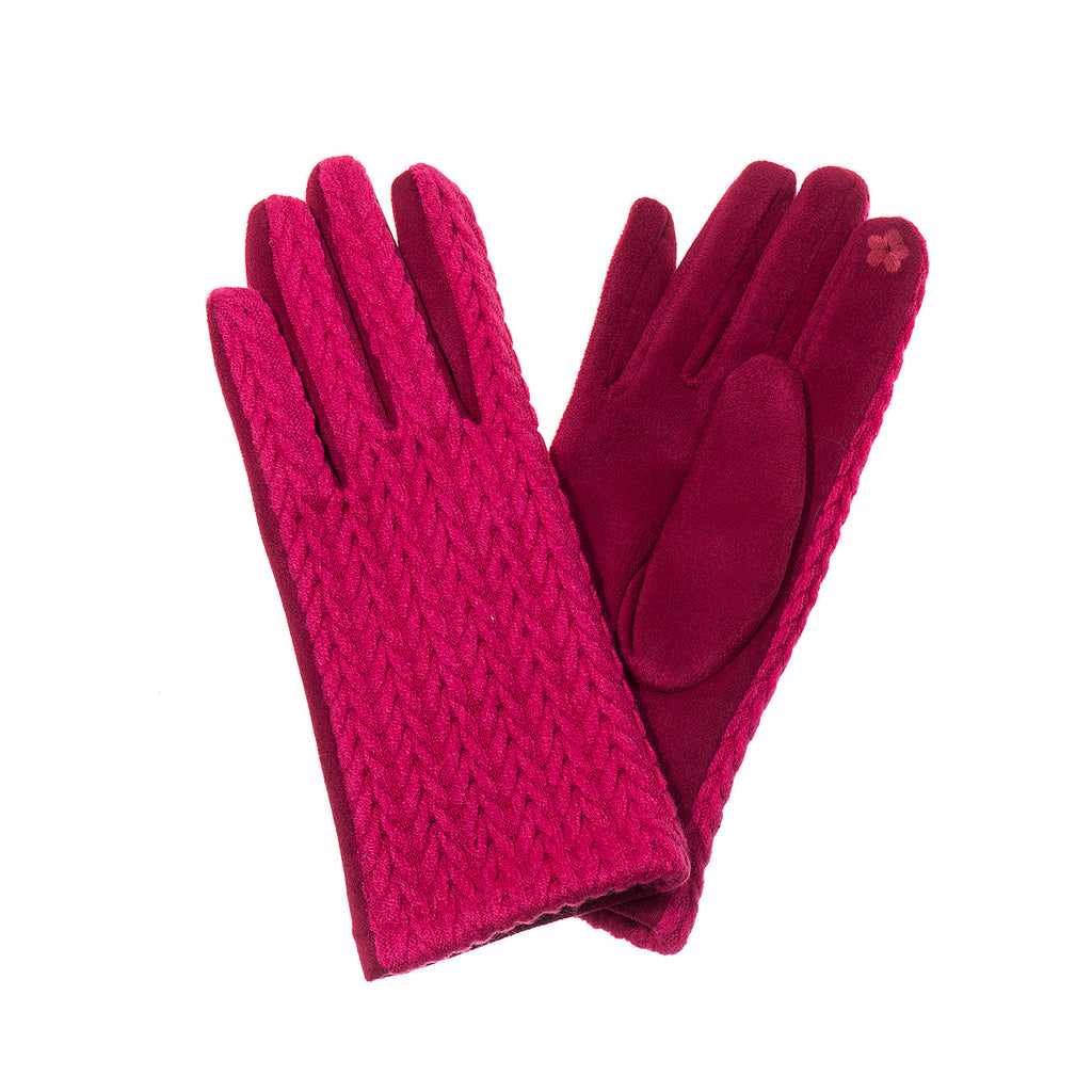 Wild Orchid Suede & Knitted Gloves