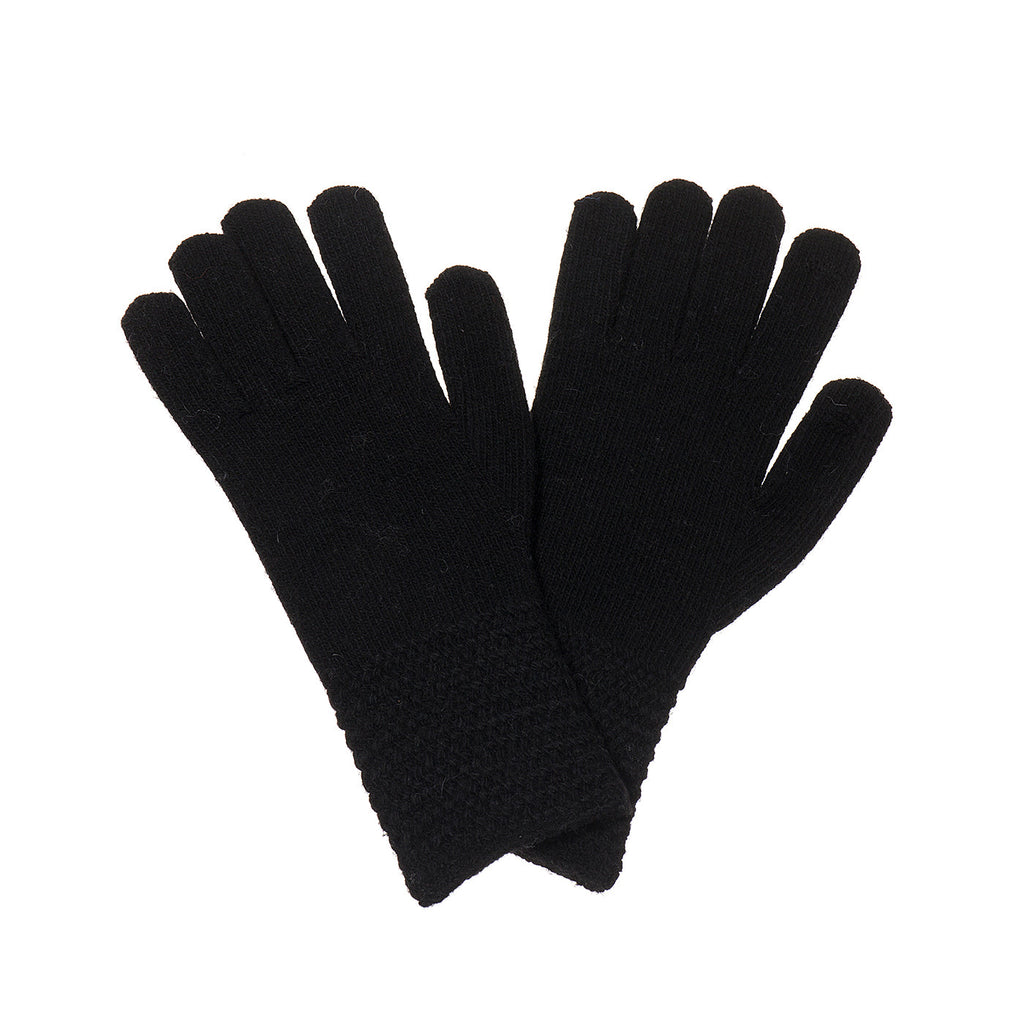 Ebony Black Knit Gloves