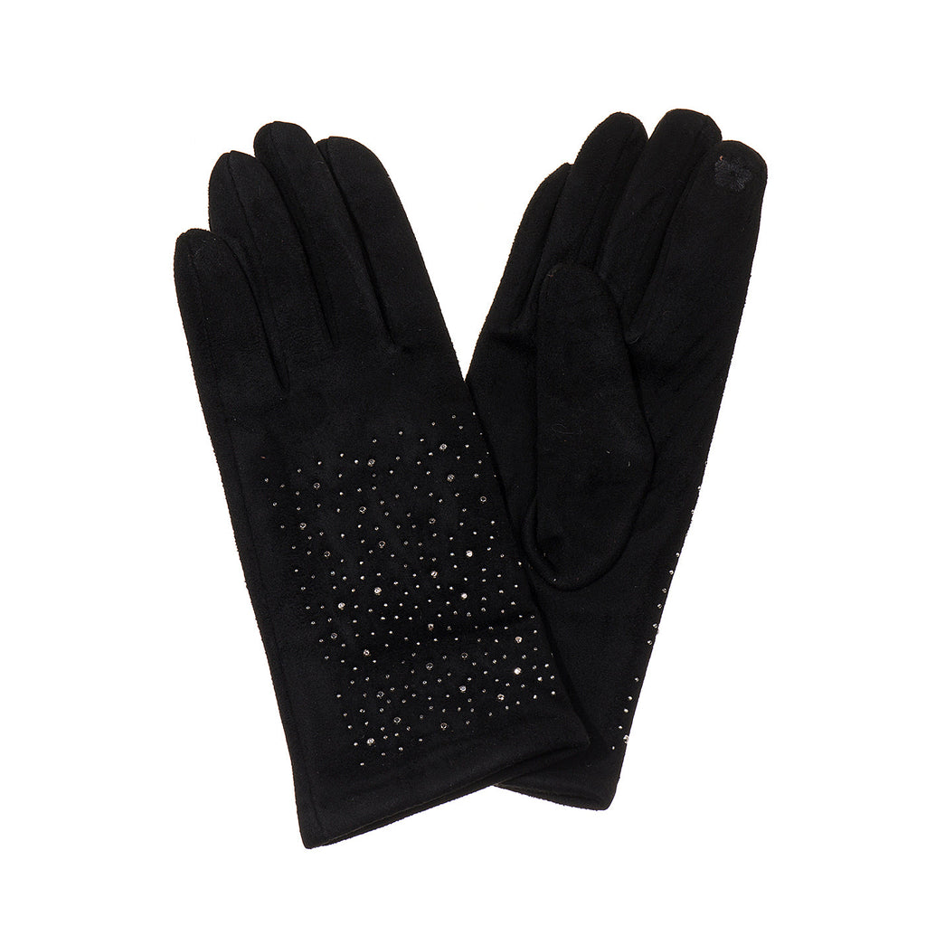 Black Sparkle Trim Gloves