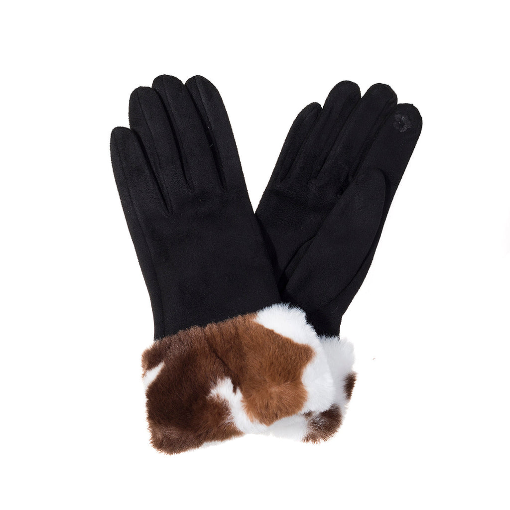 Cocoa Faux Fur Trim Gloves