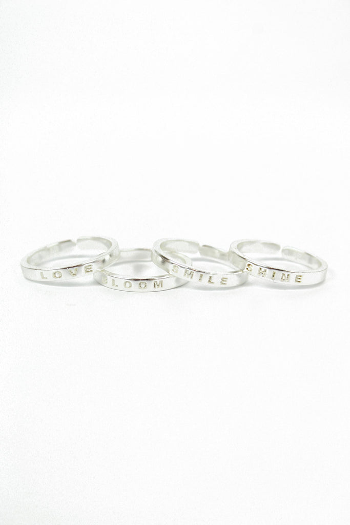 Silver Quote Adjustable Rings