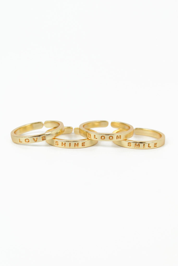Gold Quote Adjustable Rings