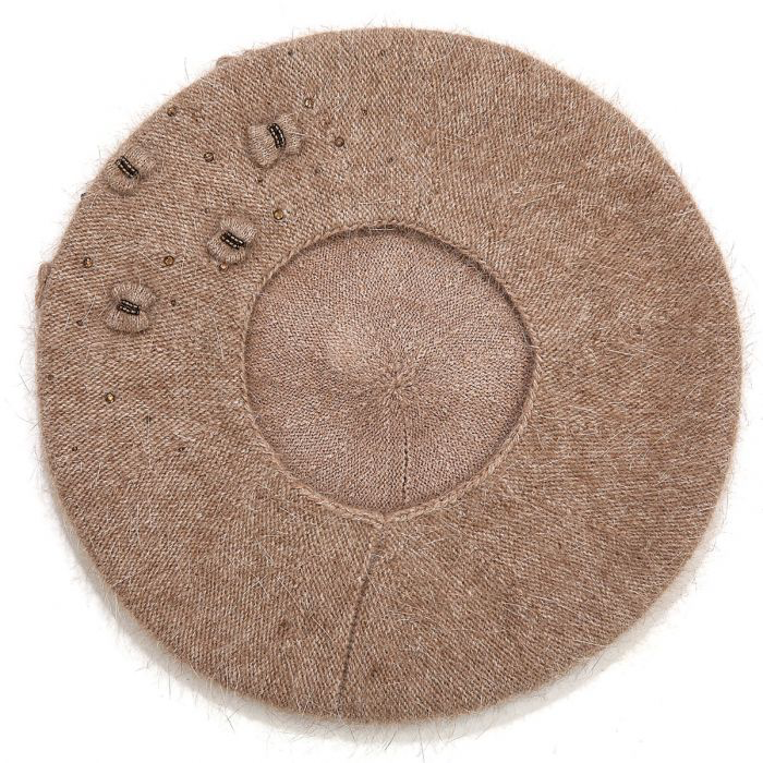 Taupe Beaded Beret