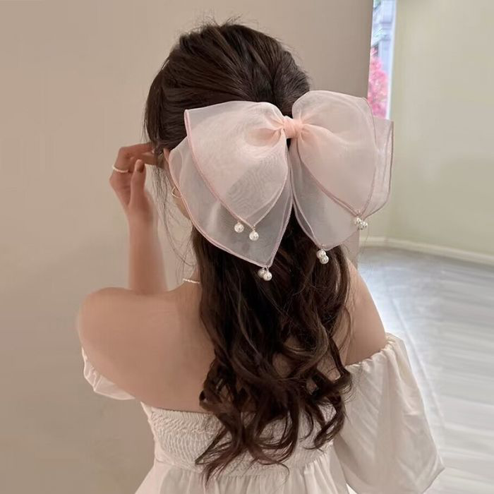 Pink Organza Oversized Hair Bow