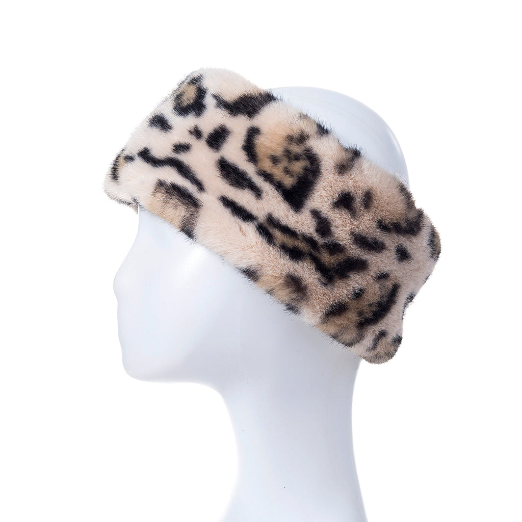 Whipped Cream Leopard Print Faux Fur Headband