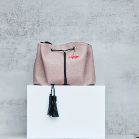 Donna May Nude Pink Large Leather Lay Flat Makeup Bag