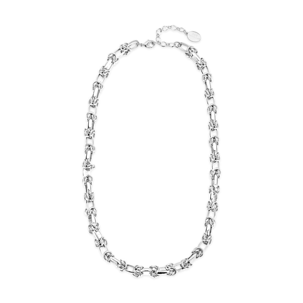 Silver Knot & Link Chain Necklace