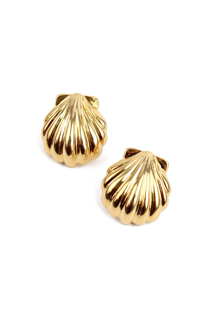 Gold Statement Shell Earrings