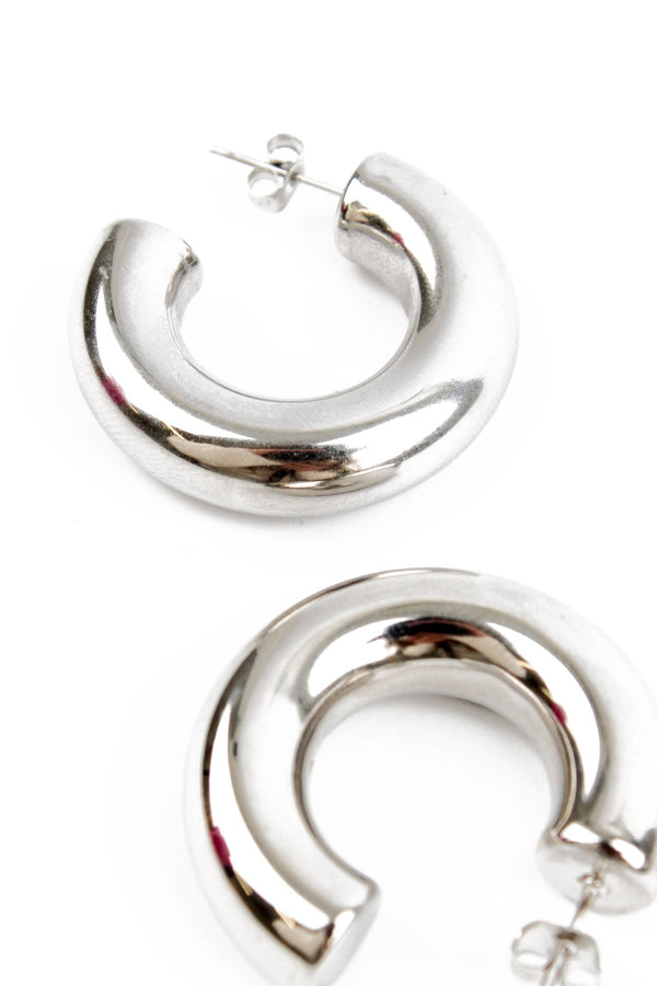 Silver Chunky Hoop Earrings