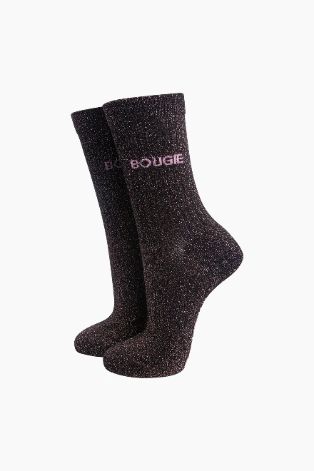 Brown Bougie Glitter Socks