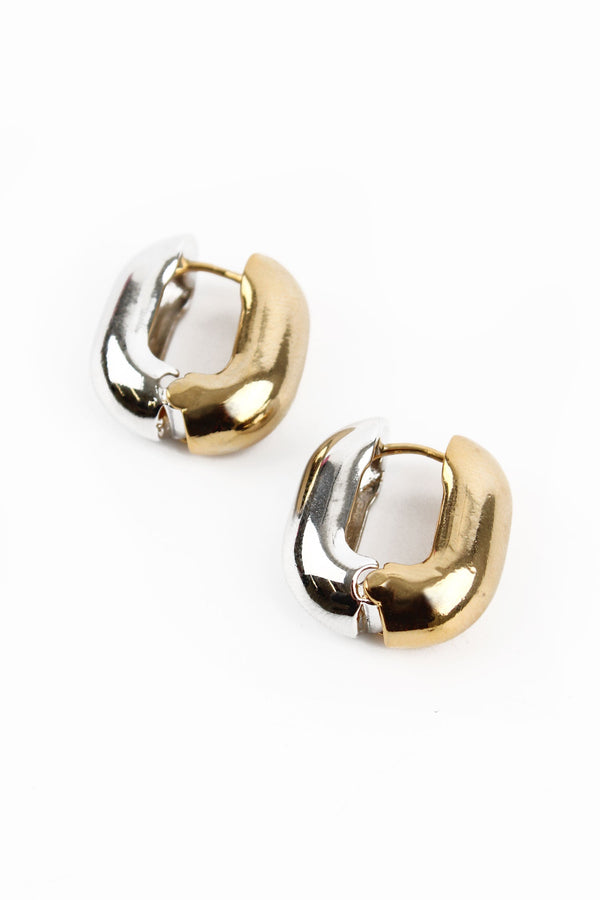 Gold & Silver Chunky Hoop Earrings