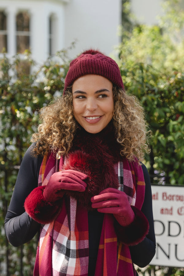 Cherry Faux Fur Scarf