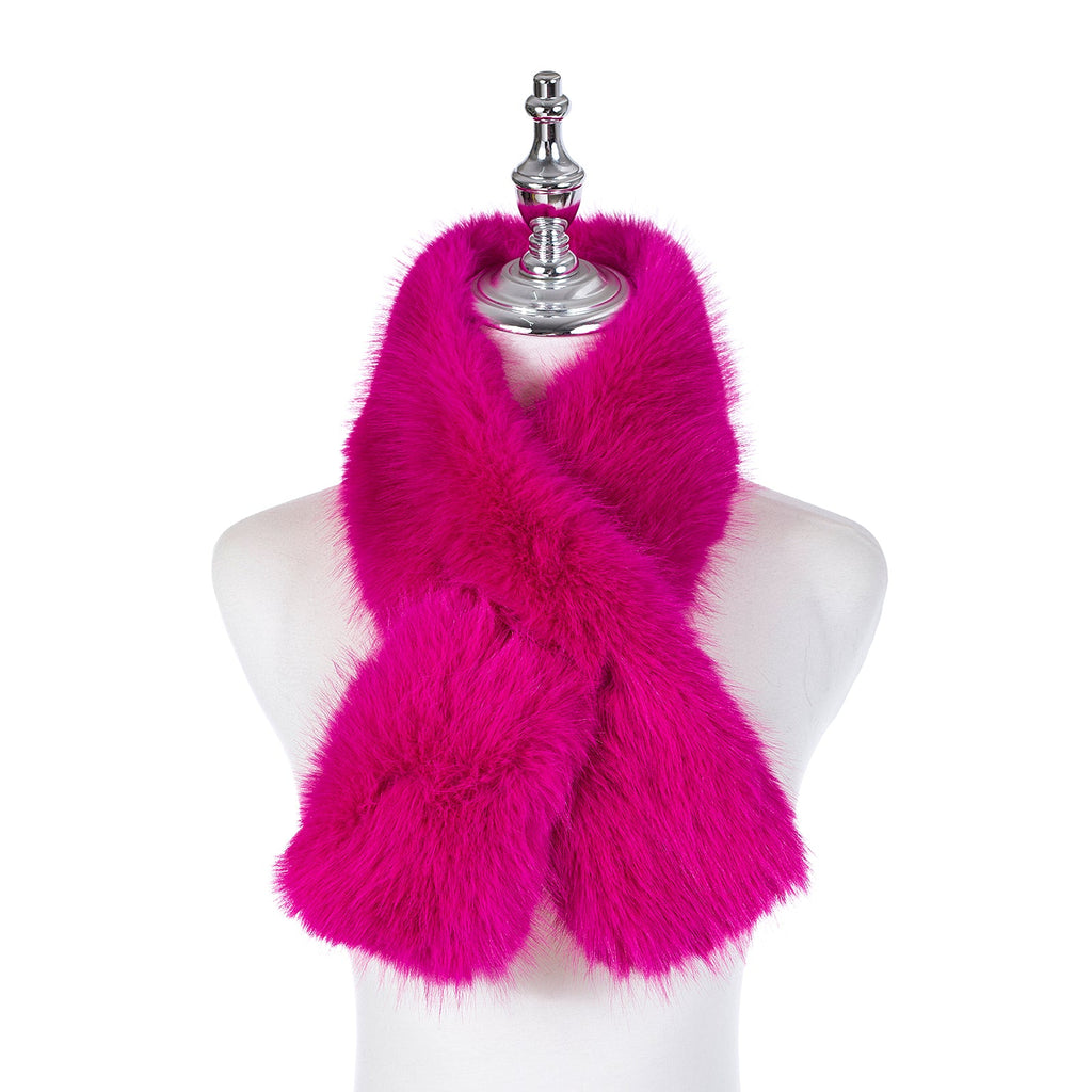 Fuchsia Pink Faux Fur Scarf