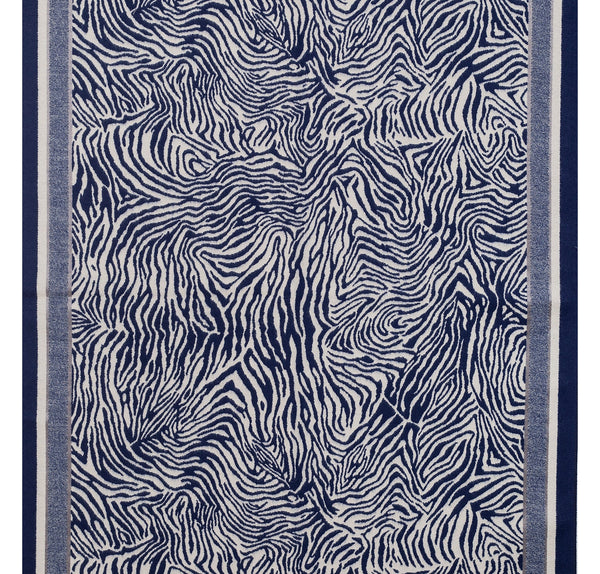 Navy & Ivory Zebra Print Scarf