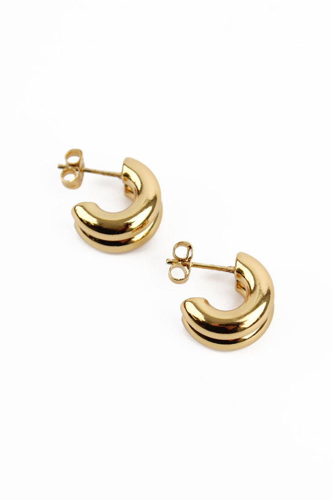 Gold Chubby Huggie Earrings