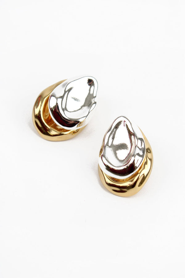 Silver & Gold Statement Stud Earrings