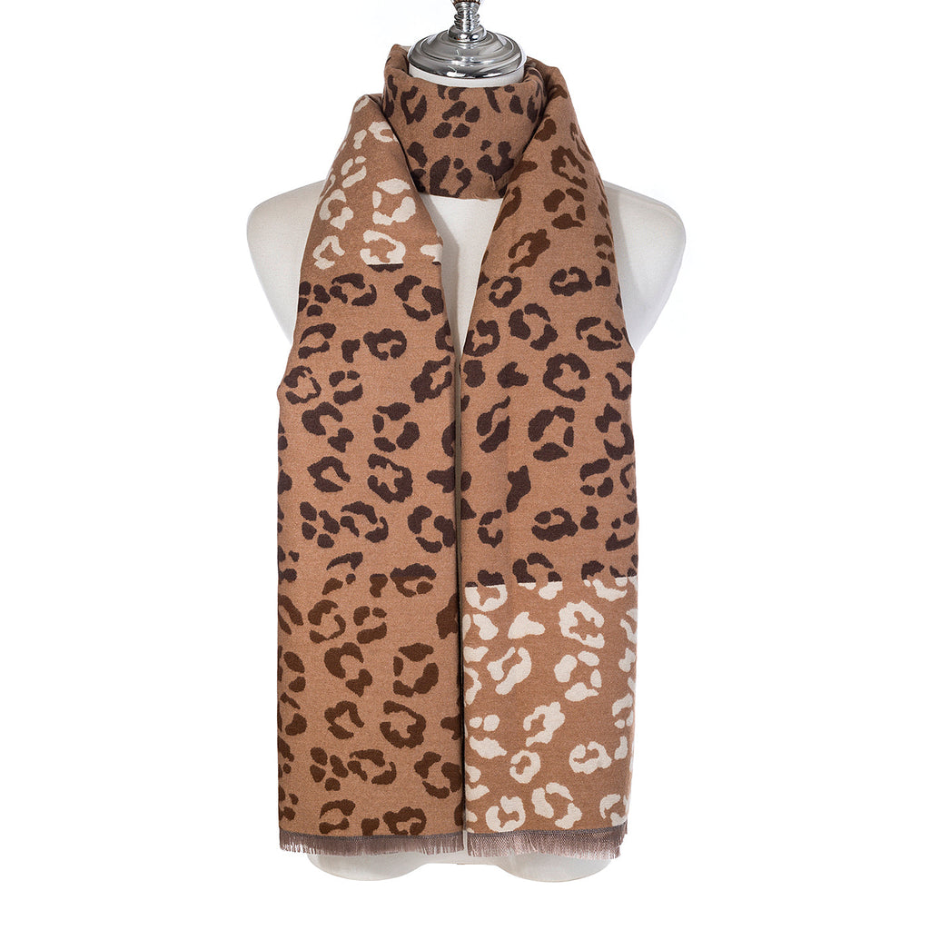 Cocoa Leopard Print Scarf