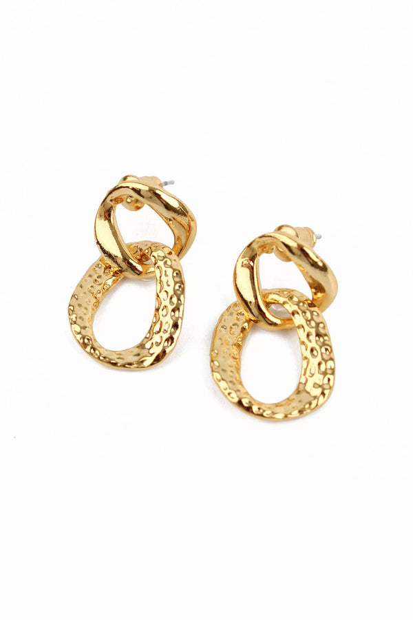 Gold Double Chain Drop Earrings
