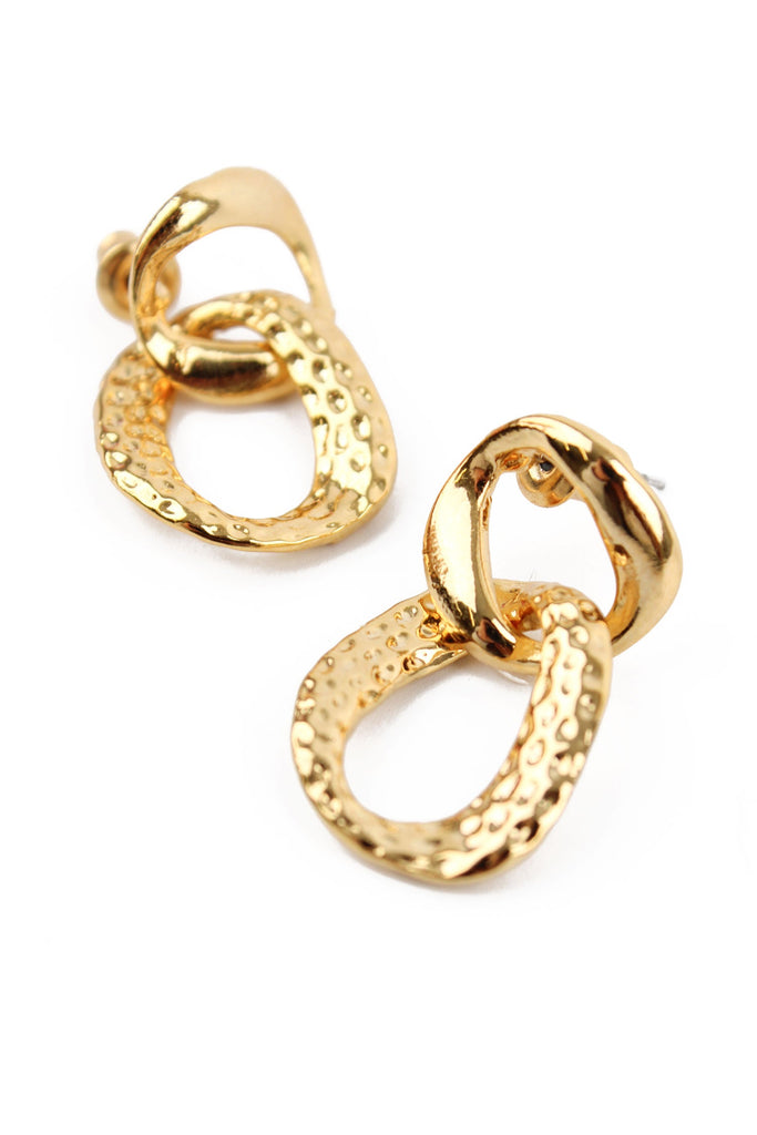 Gold Double Chain Drop Earrings