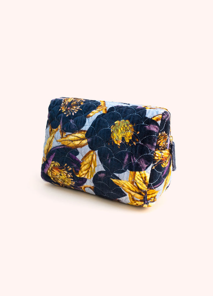 Powder Hellebore Quilted Velvet Vanity Bag