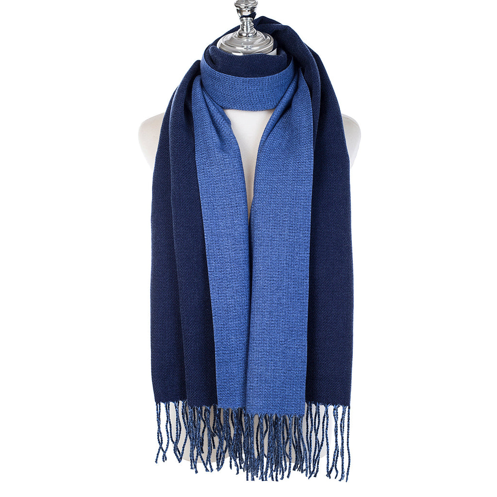 China Blue Two Tone Scarf