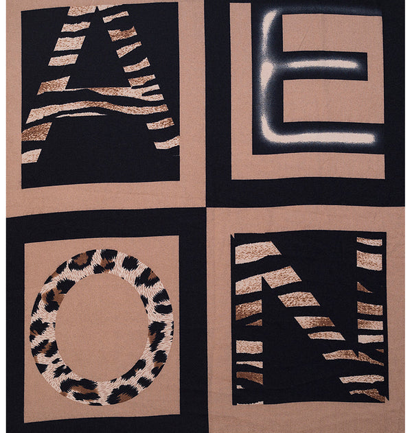 Mocha Mousse Leopard Trim Scarf