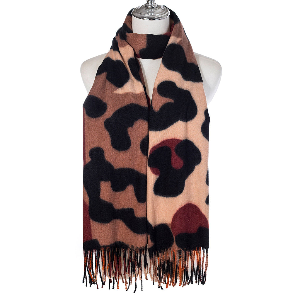 Burnt Spice Leopard Print Scarf