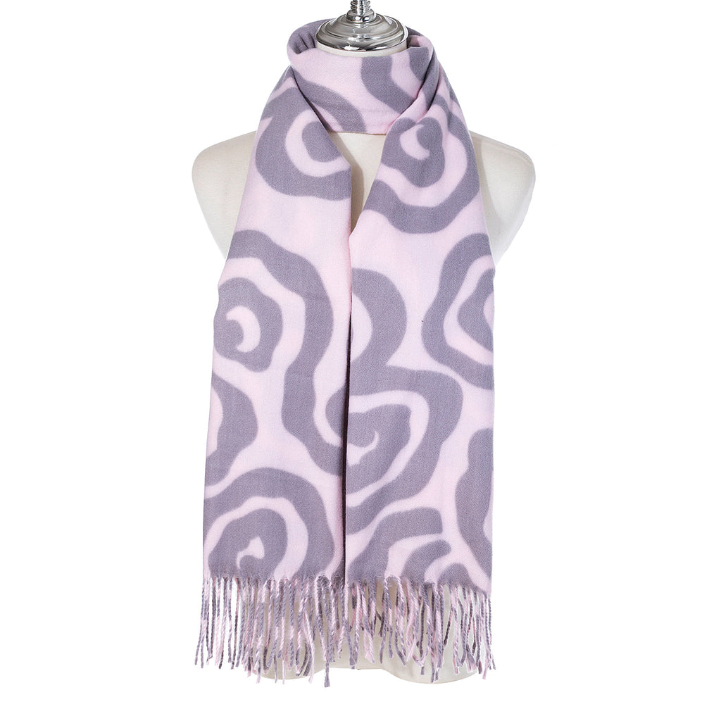 Marshmallow Pink Swirl Print Scarf