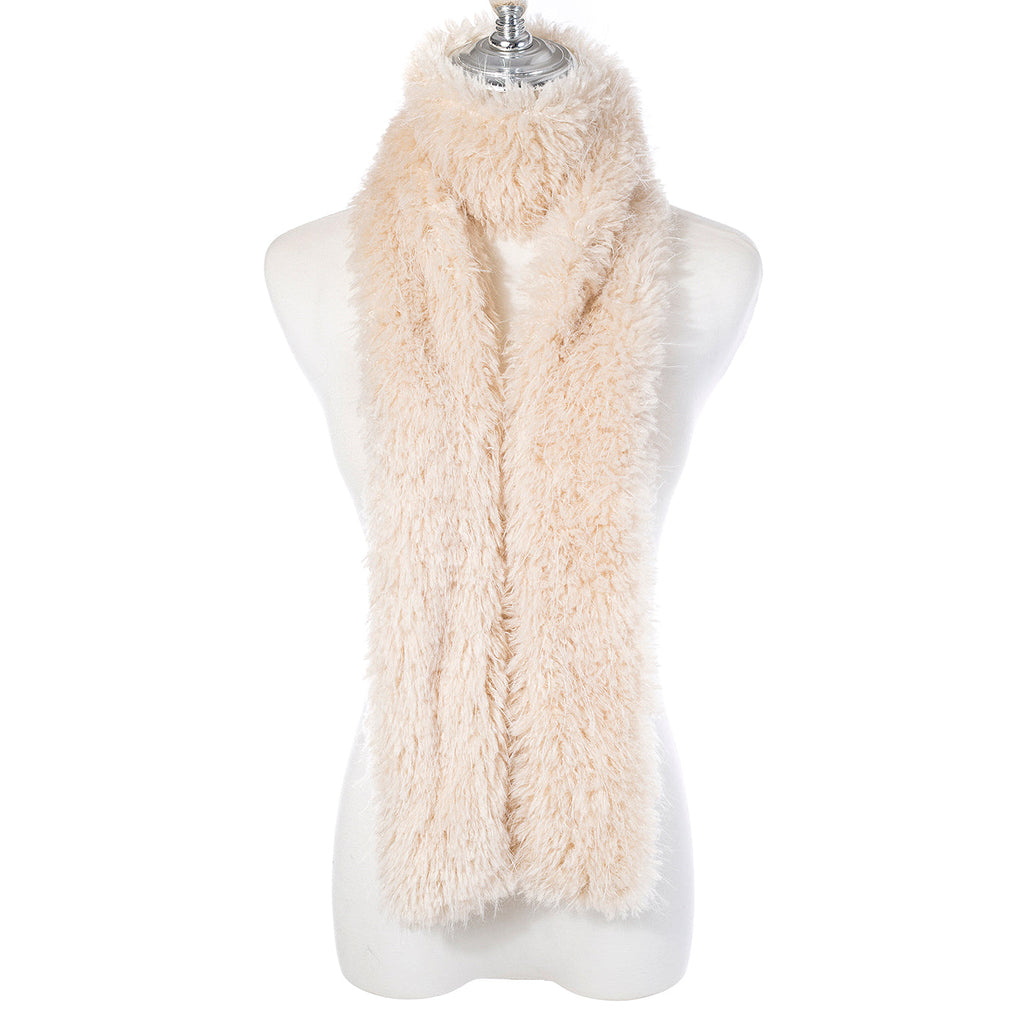 Whipped Cream Faux Fur Long Scarf