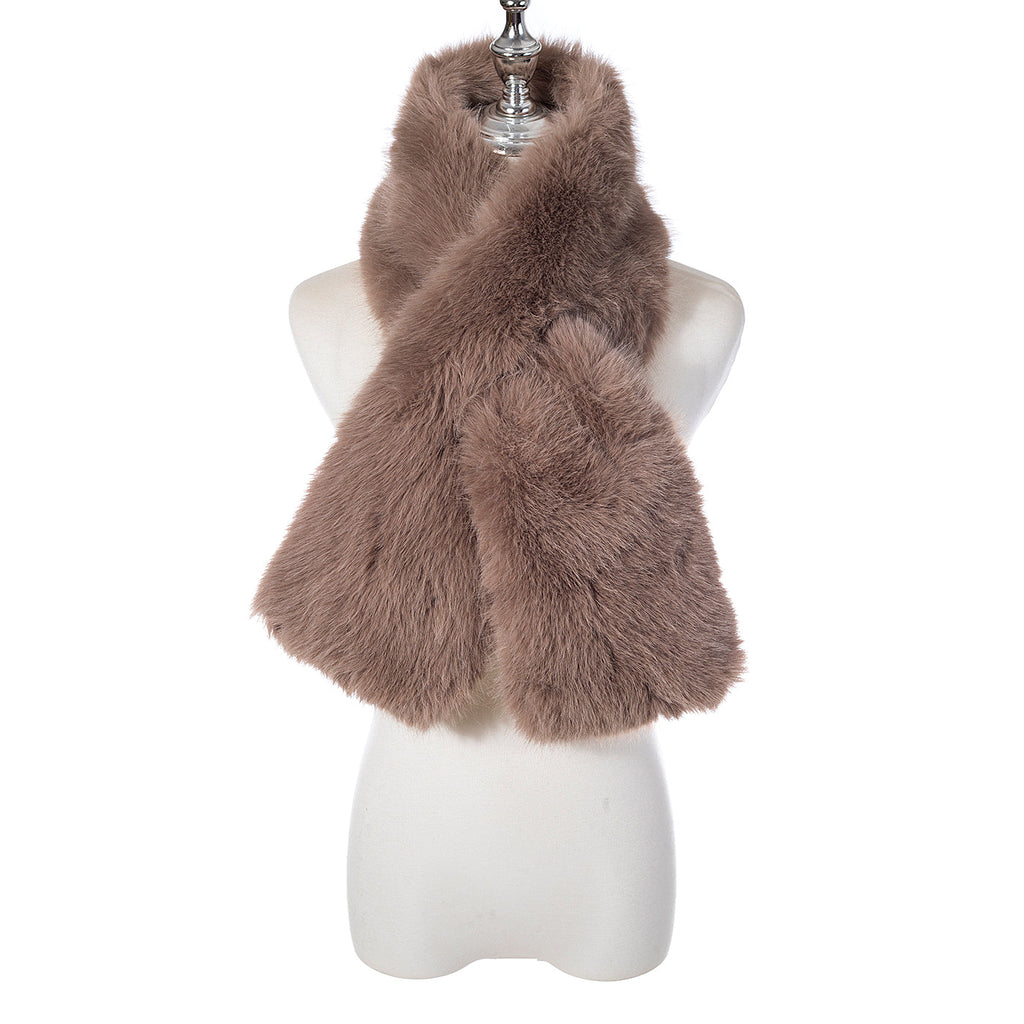 Mink Faux Fur Loop Through Scarf