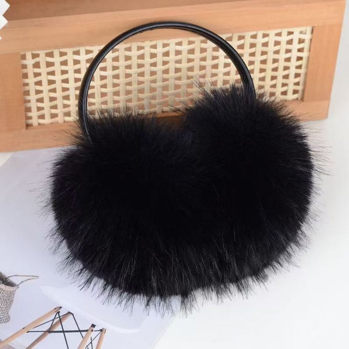 Black Full Faux Fur Ear Muffs