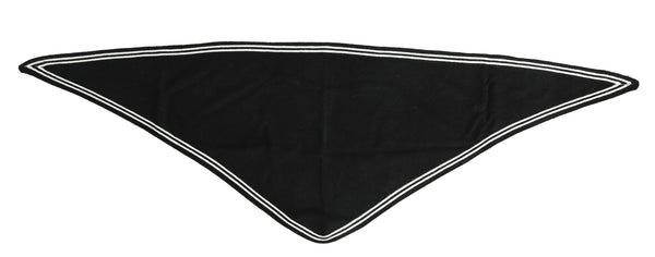 Black & White Trim Triangle Knit Scarf