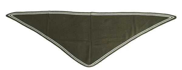 Burnt Olive & White Trim Triangle Knit Scarf