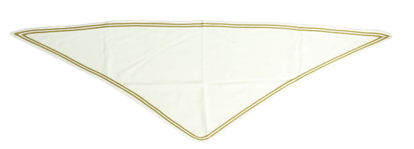 Ivory & Artichoke Trim Triangle Knit Scarf