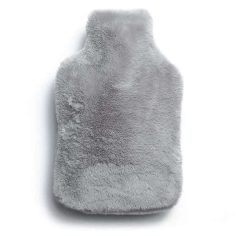 Grey Faux Fur Hot Water Bottle