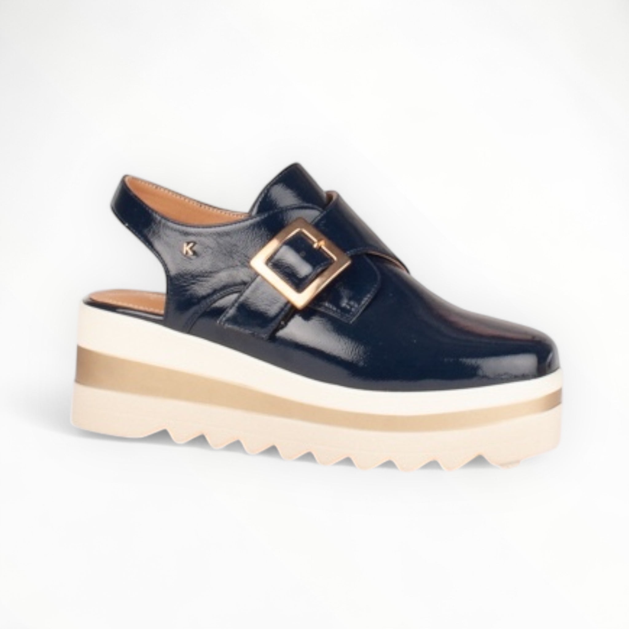 Kate Appleby Sapphire Balscote Patent Platform Slingback Loafer