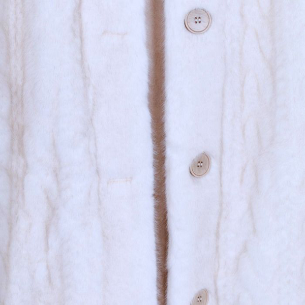 Cream Faux Fur Cable Knit Coatigan