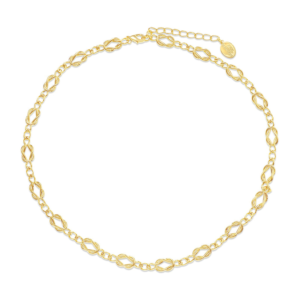 Gold Knot Links Chain Necklace