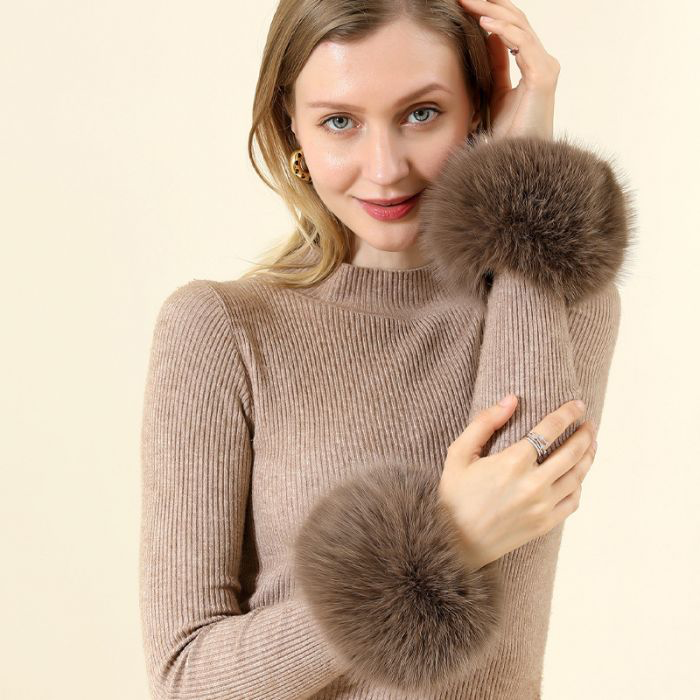 Brown Faux Fur Cuffs