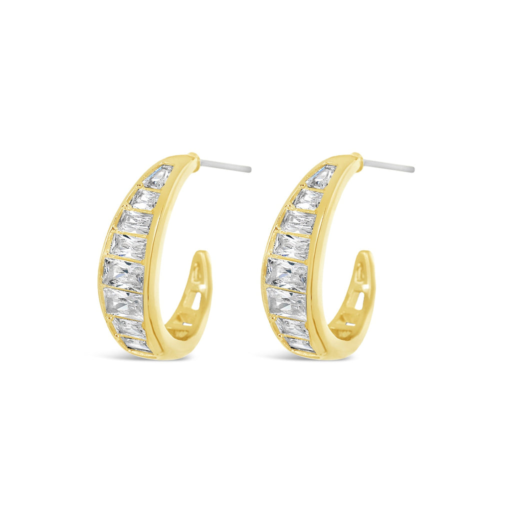 Gold & Crystal Hoop Drop Earrings
