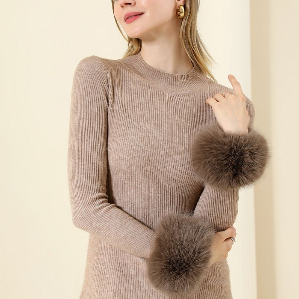 Brown Faux Fur Cuffs
