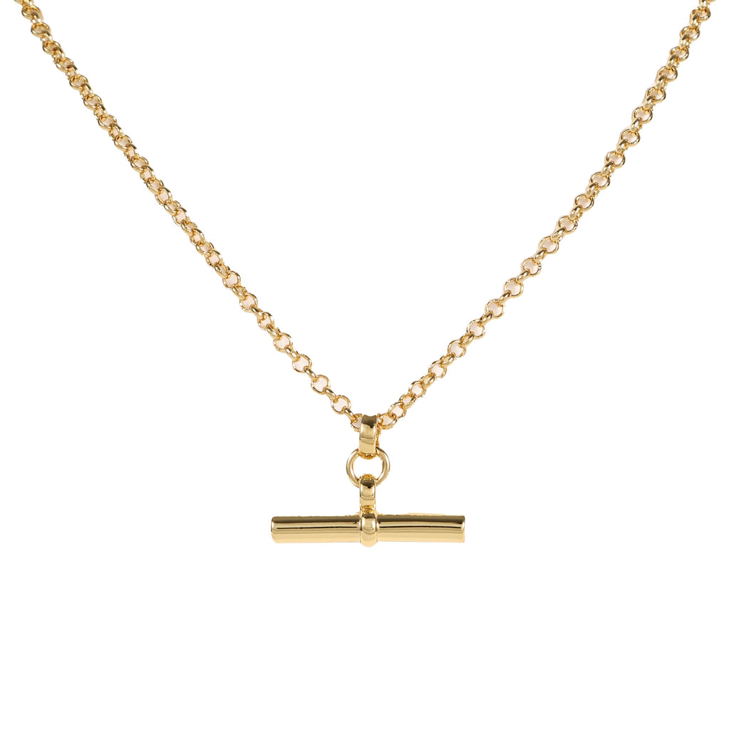 Gold T Bar Necklace