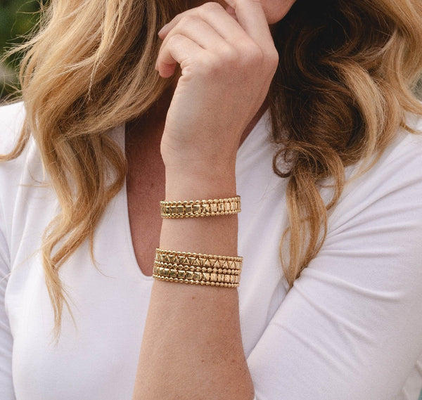 Gold Textured Cuff Bangle