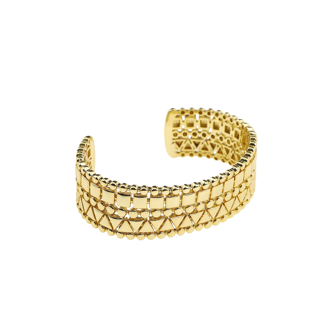 Gold Textured Cuff Bangle