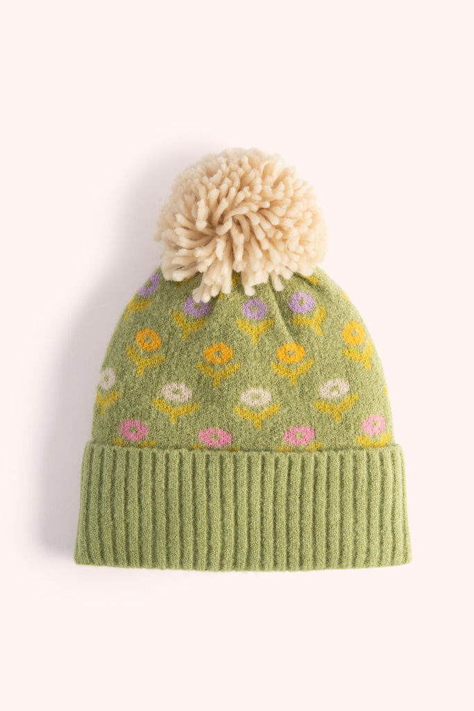 Powder Willow Sage Ditsy Floral Bobble Hat